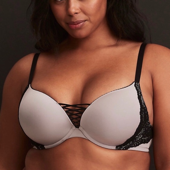 torrid Other - Torrid Lace Up Lace Trim Push Up Plunge Bra